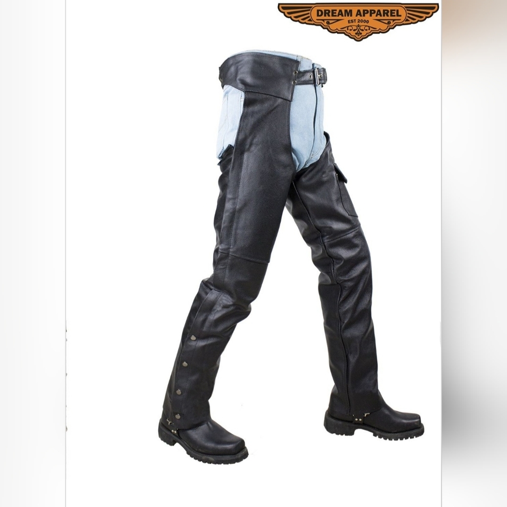 Men's Black Leather Chaps